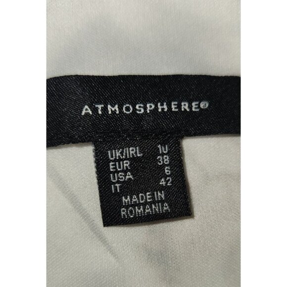 Atmosphere Floral Sleeveless Belted Dress Size 6 Polyester White & Pink - Picture 7 of 7